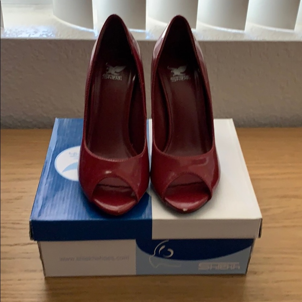 Lipstick Red Pat Heels 6.5